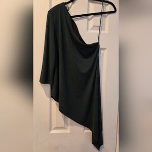 Elegant Hunter Green One Shoulder Top